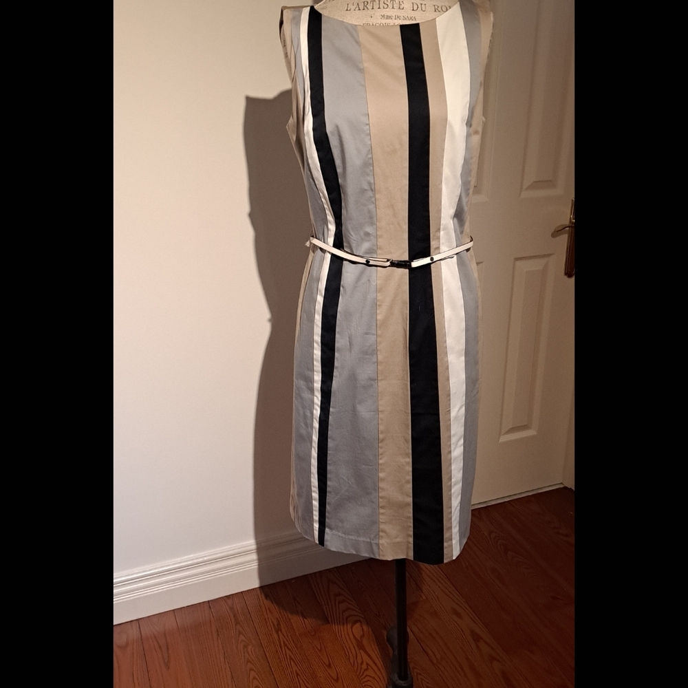 Elegant Striped Sleeveless Dress